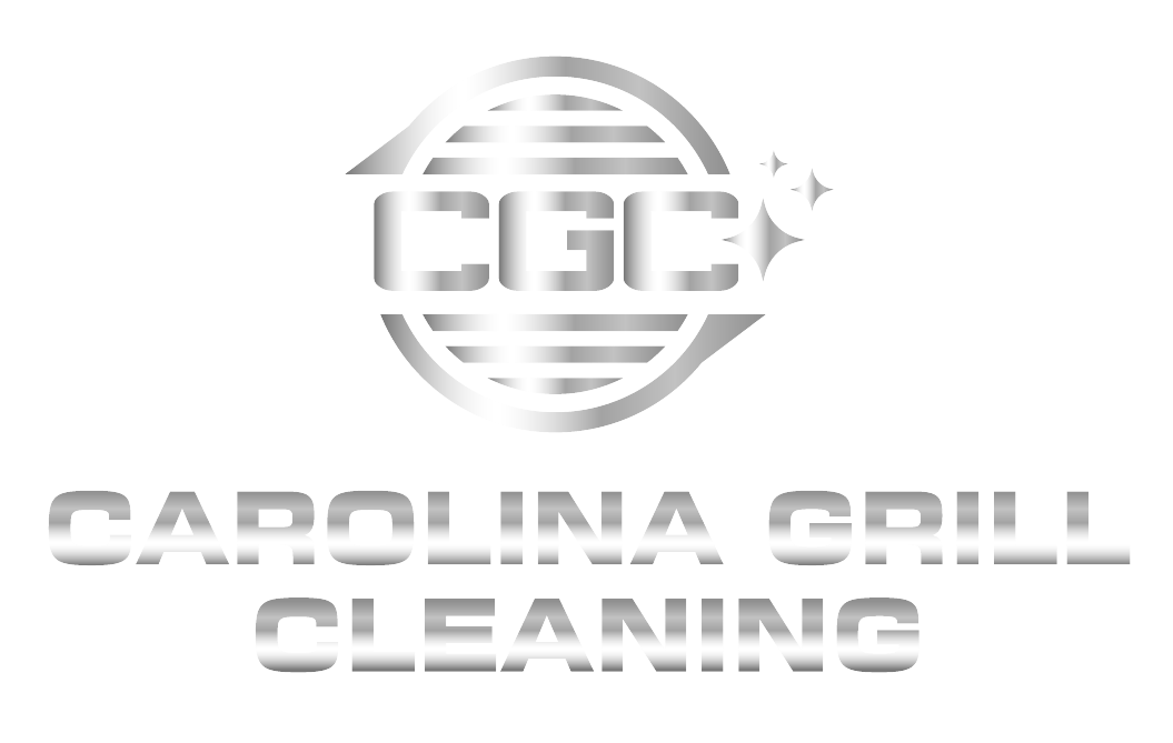 Light gray Carolina Grill Cleaning logo with text on the side